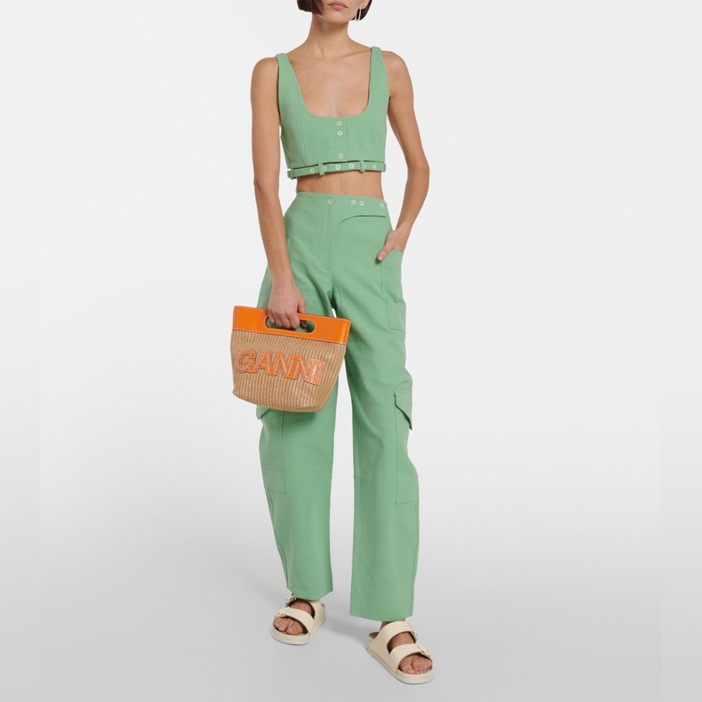 Ganni Small Kraft tote bag